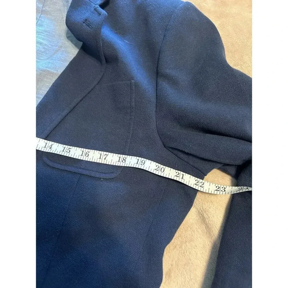 Banana Republic Tailored Fit Blazer Size 42 Lined Cotton Navy Preppy - Picture 3 of 6